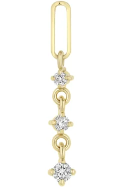 ZOE CHICCO Paperclip Link & 3 Graduated Diamond Drop Earrings in 14k^ Earrings