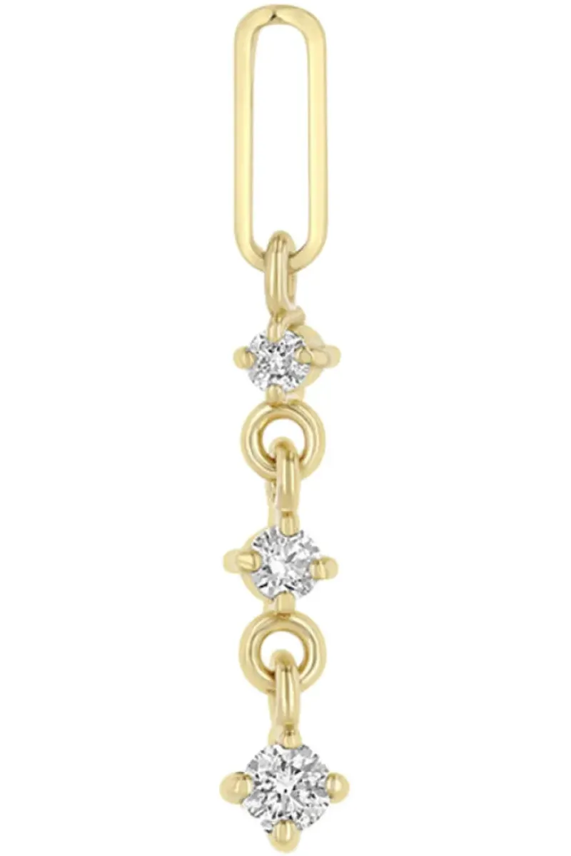 ZOE CHICCO Paperclip Link & 3 Graduated Diamond Drop Earrings in 14k^ Earrings