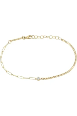 ZOE CHICCO Small Paperclip & Curb Bracelet in^ Bracelets