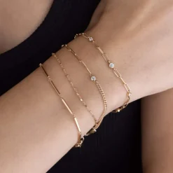 ZOE CHICCO Small Paperclip & Curb Bracelet in^ Bracelets