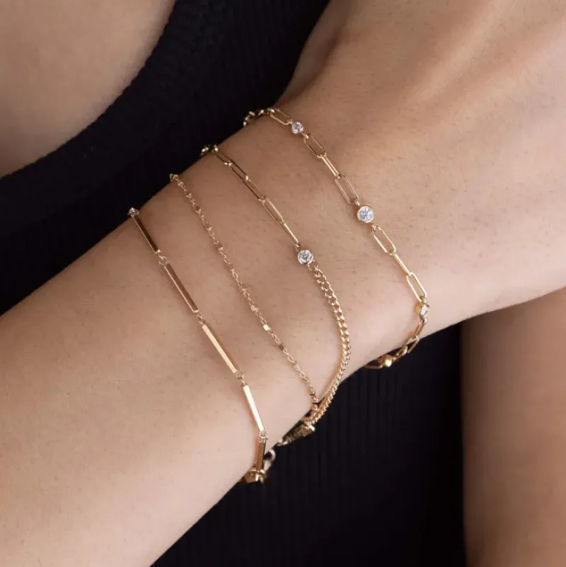 ZOE CHICCO Small Paperclip & Curb Bracelet in^ Bracelets